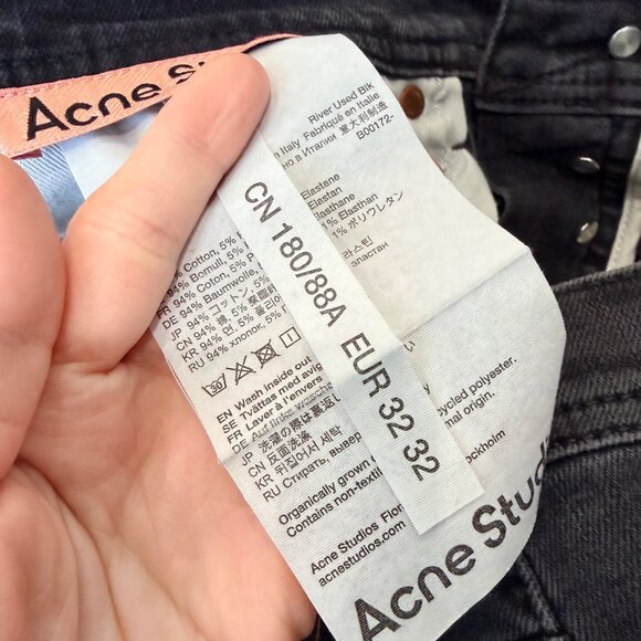 Acne Studios Slim Tapered Jeans , faded Black Men’s Size 32x32 N67 - Picture 10 of 12